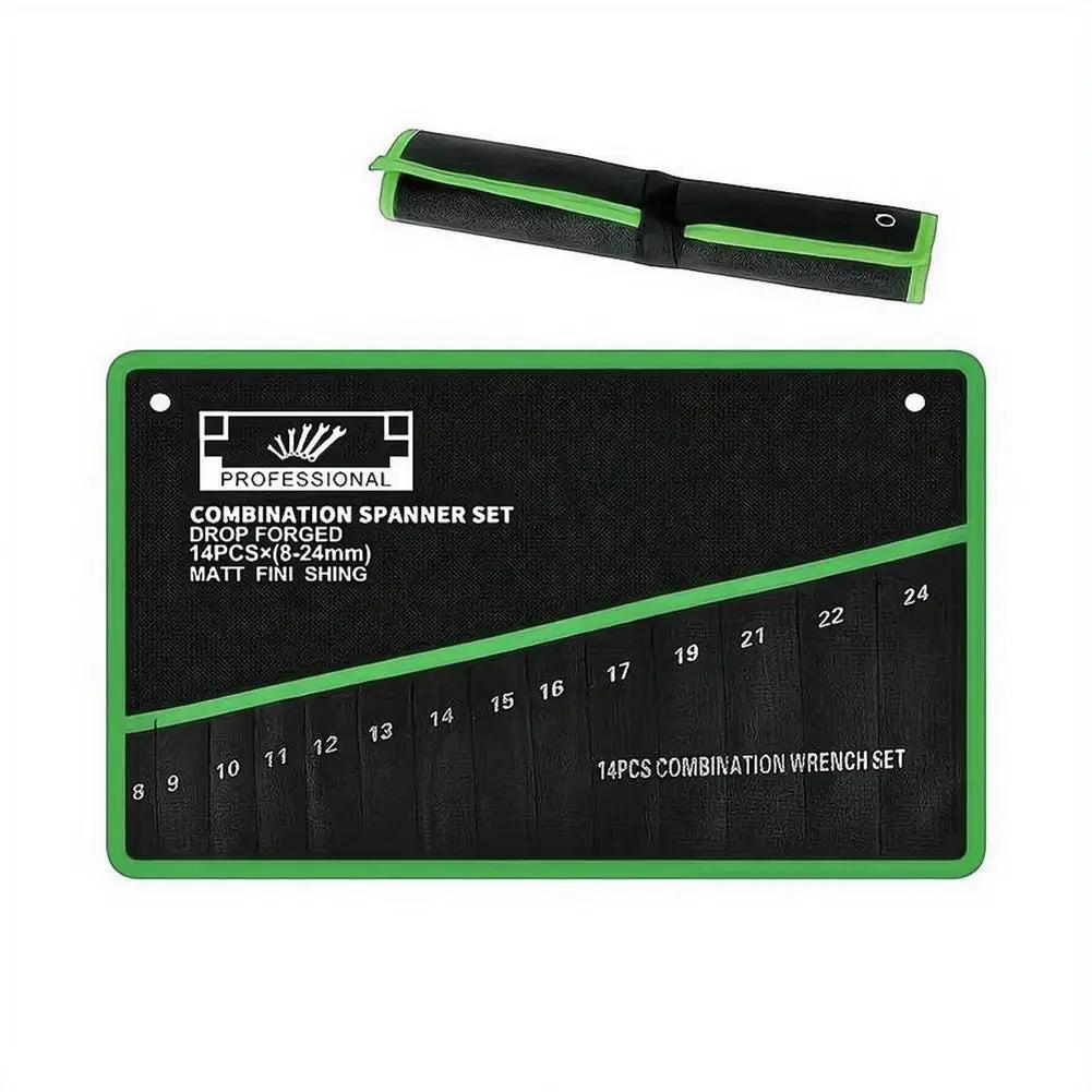 14-Pocket Wrench Roll Organizer – Portable Tool Pouch Bag Tool Roll Organizer SPOT