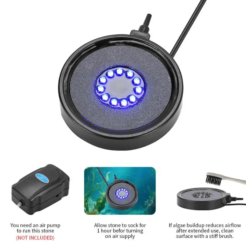 LED Aquarium Air Stone USB Bubble Diffuser – Fish Tank Decor Aquarium Bubble Diffuser SPOT