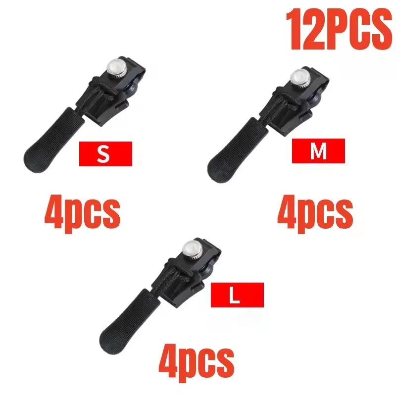 Universal Zipper Repair Kit – Replacement Slider Pulls 3–60 Pcs Zipper Repair Kit SPOT Mixed size--12pcs