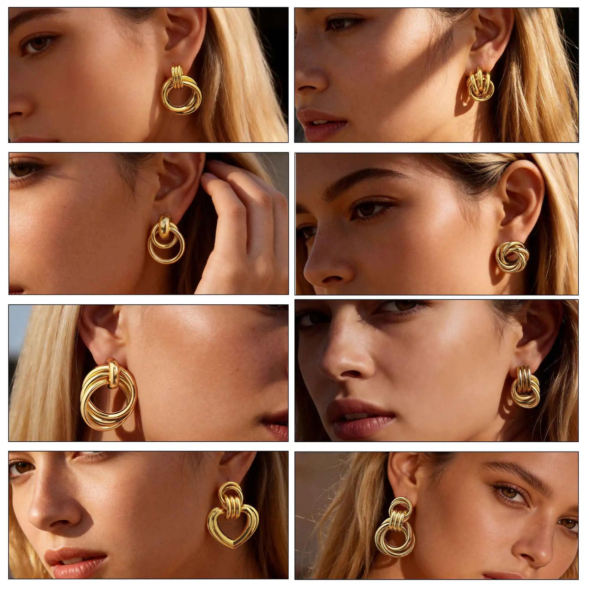 18K Gold Plated Twist Knot Stud Earrings – Geometric Stainless Steel Stud Earrings SPOT