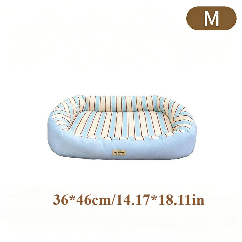 Striped Oval Pet Bed – Soft, Washable for Cats & Dogs Pet Bed SPOT M 36x46cm