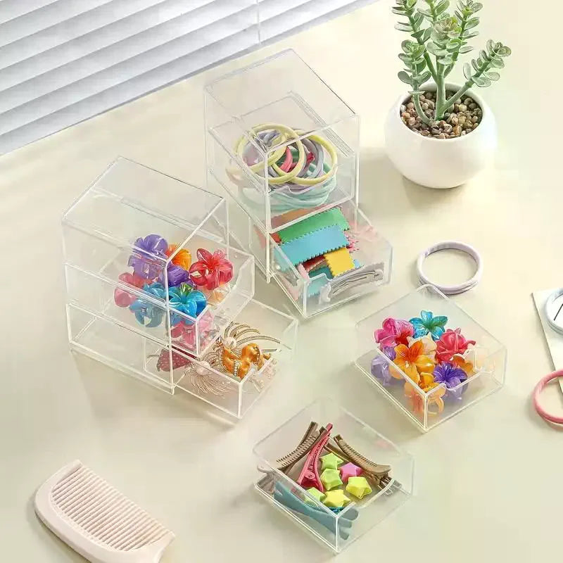 3-Tier Clear Acrylic Drawer Organizer | Desktop Storage Box Acrylic Drawer Organizer SPOT