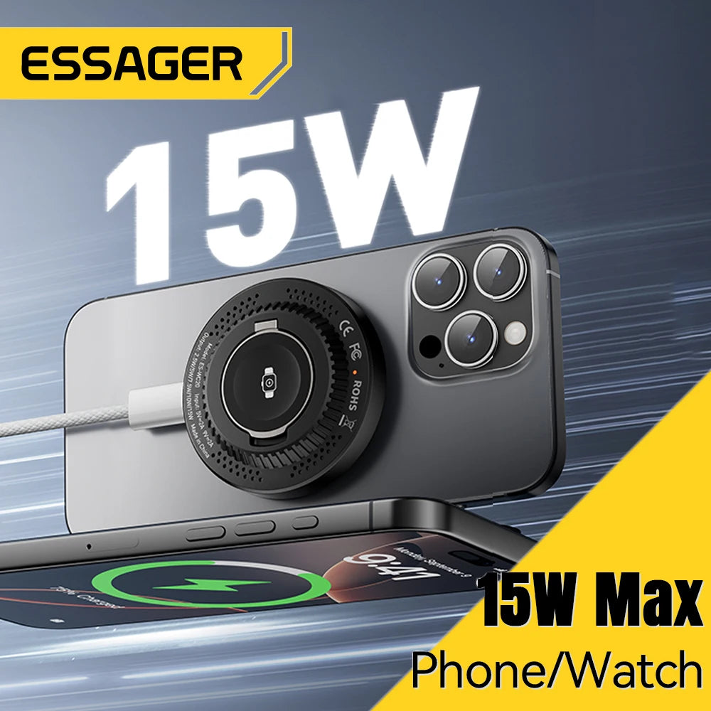Essager 2-in-1 Magnetic Wireless Charger 15W with Stand Wireless Charger Stand SPOT