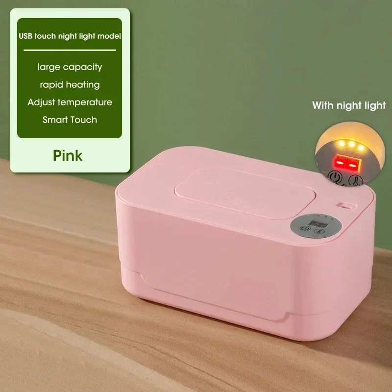 Portable Baby Wipe Warmer USB LED Display | Home & Car Baby Wipe Warmer SPOT USB-Pink