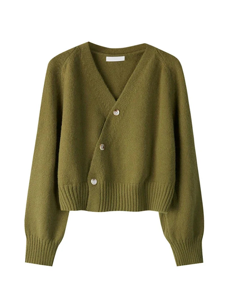 Women's V-Neck Button Cardigan – Loose Knit Sweater Knit Cardigan Sweater SPOT