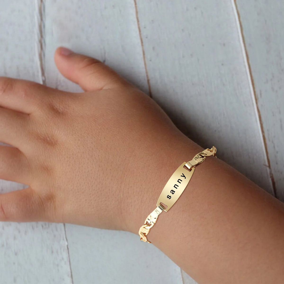 Personalized Baby Name Bracelet – Engraved Stainless Steel ID Kids ID Bracelet SPOT