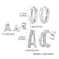 3-Pair CZ Huggie Hoop Earrings – Stackable Minimalist Set Huggie Hoop Earrings SPOT EBD-518S