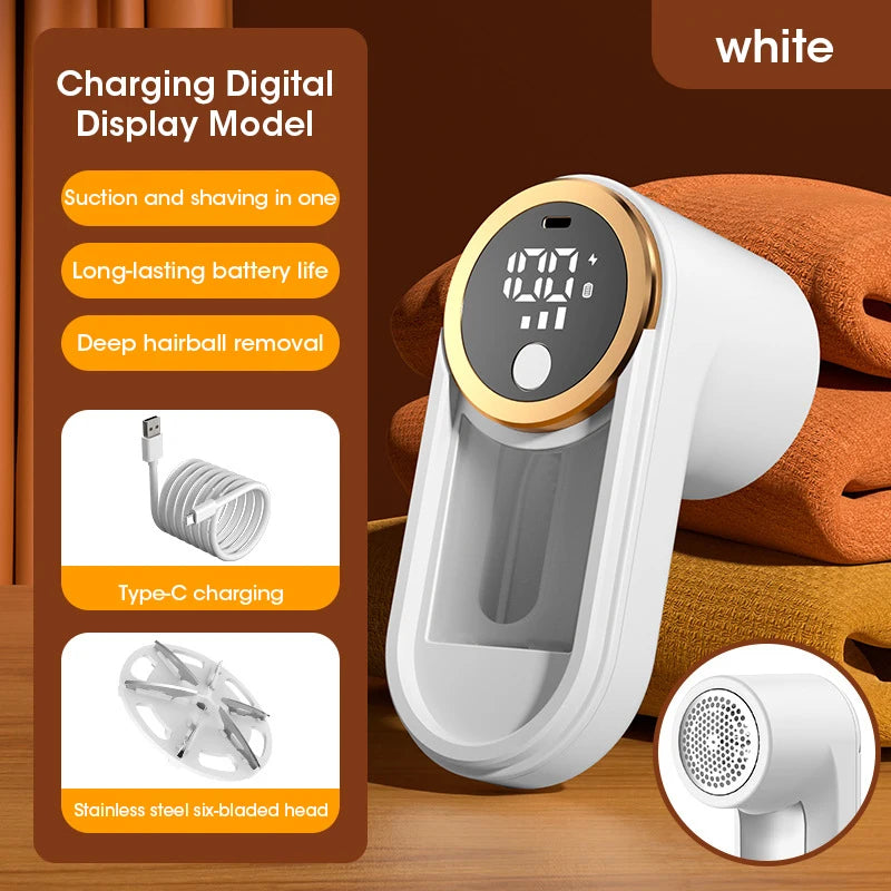 Rechargeable Electric Lint Remover Fabric Shaver – LED Display Electric Fabric Shaver SPOT Beige