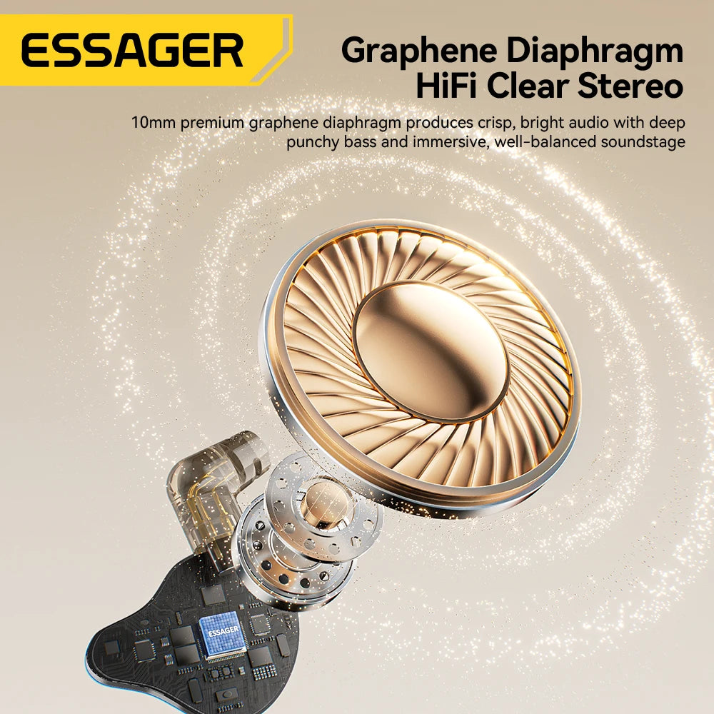 Essager USB-C & 3.5mm Wired Gaming Earphones | HiFi Bass ANC Wired Gaming Earphones SPOT