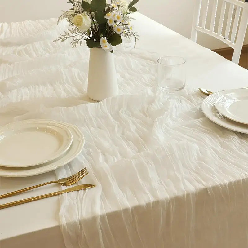 Boho Cheesecloth Table Runner – Wedding & Party Décor 90–400cm Table Runner SPOT F 90X300CM