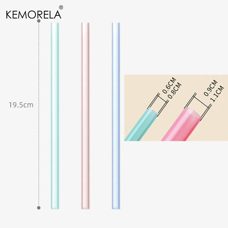 KEMORELA 6-Pack Reusable Silicone Straws with Cleaning Brush Reusable Silicone Straws SPOT