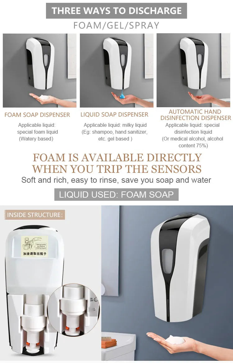 1000ml Touchless Wall Mount Automatic Soap Dispenser – Infrared Automatic Soap Dispenser SPOT