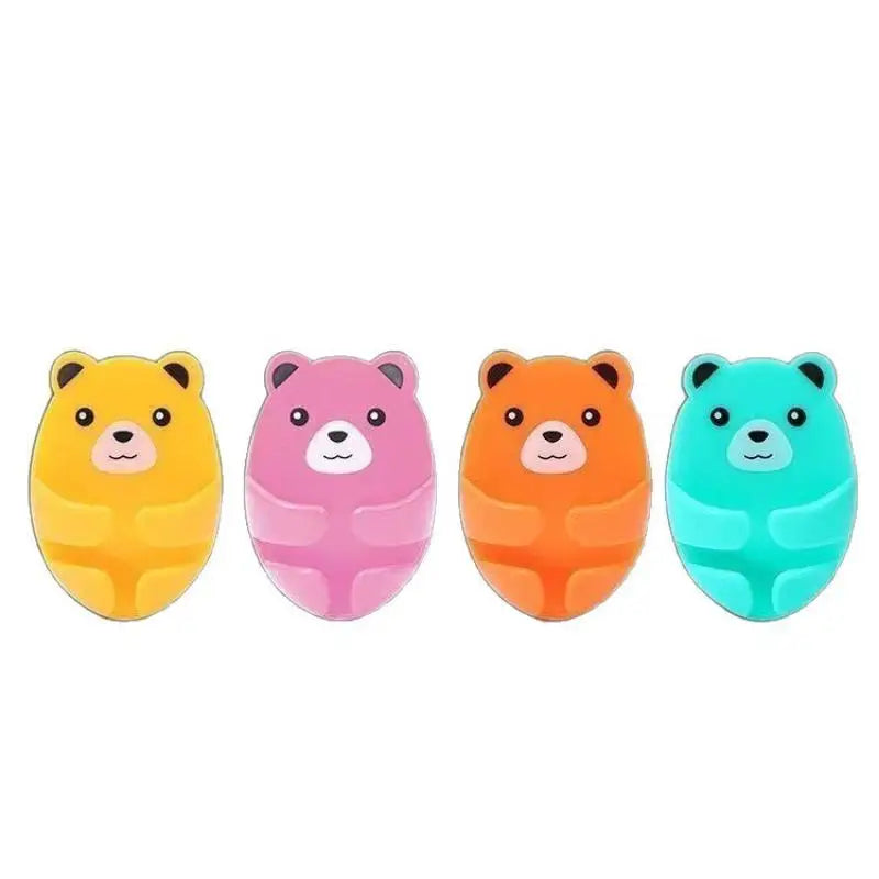 4-Pack Bear Adhesive Plug Hooks – No-Drill Wall Organizer Adhesive Wall Hooks SPOT 4pcs