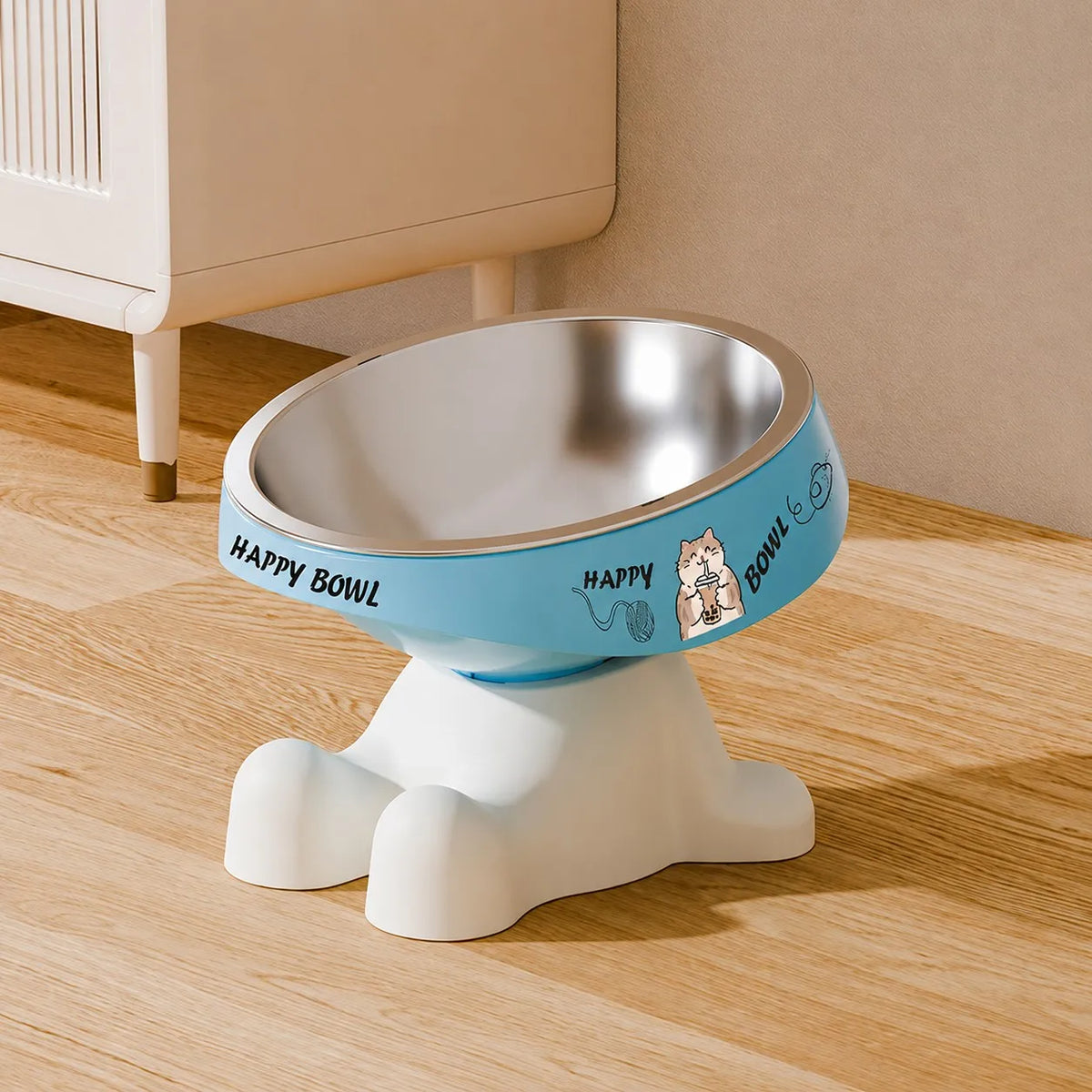 Elevated Stainless Steel Pet Bowl – Anti-Slip Cats & Dogs Elevated Pet Bowl SPOT Blue