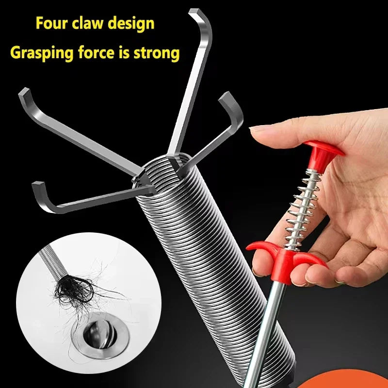 60cm Drain Snake Clog Remover – Spring Pipe Dredging Tool Drain Snake Tool SPOT Default Title