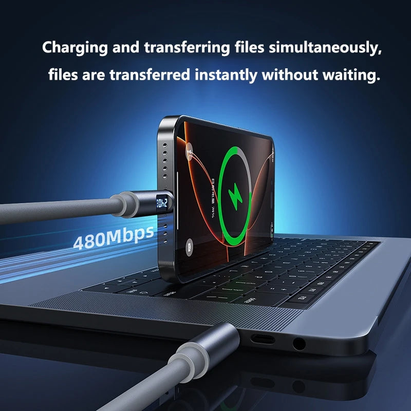 240W USB-C Fast Charging Cable with Digital Display USB-C Charging Cable SPOT