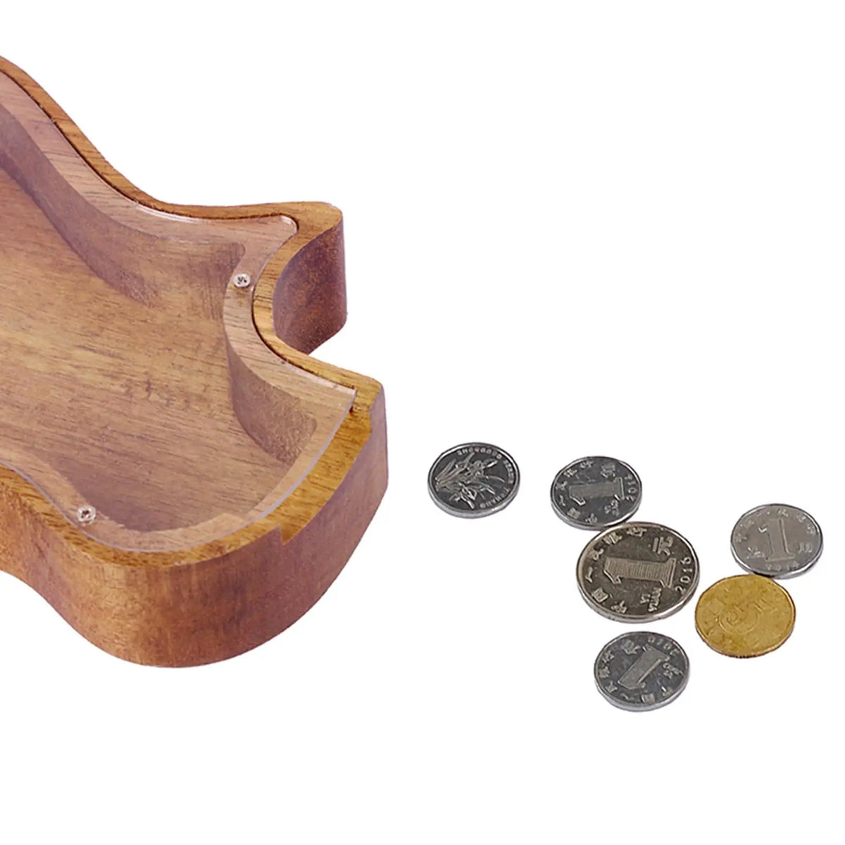 Wooden Coin Saving Box – Letter & Guitar Piggy Bank for Kids Wooden Piggy Bank SPOT