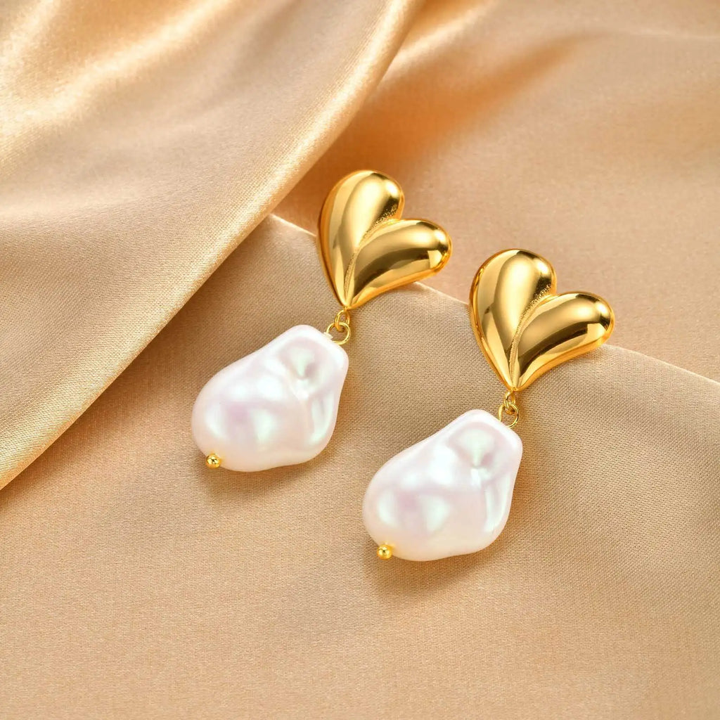 Meaeguet Baroque Pearl Dangle Earrings | Gold Drop Jewelry Pearl Drop Earrings SPOT