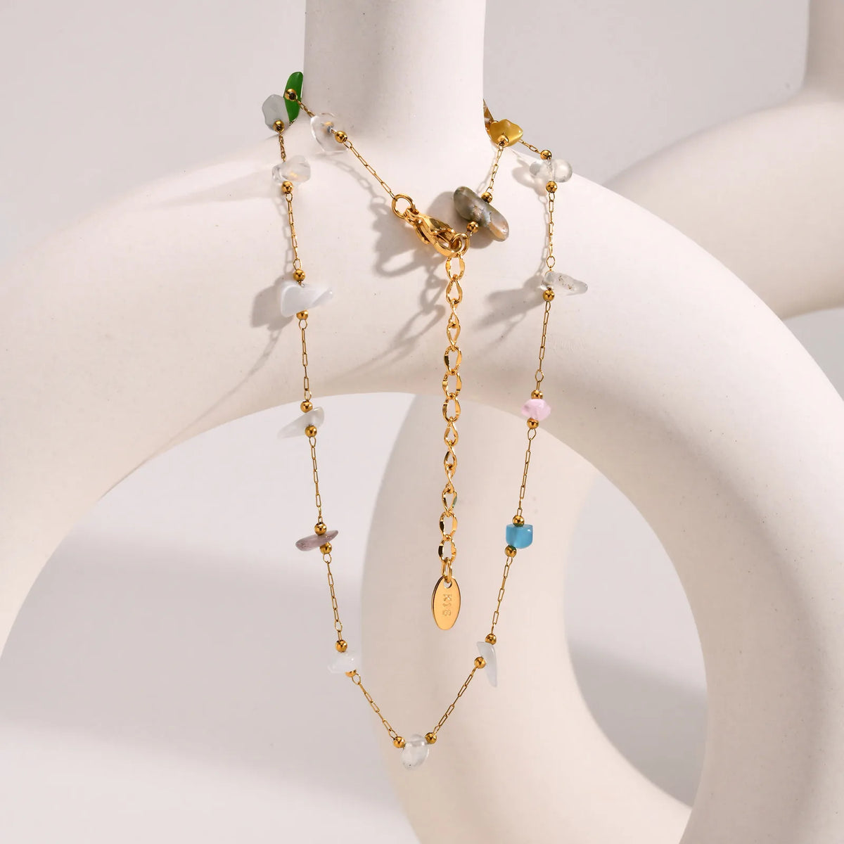 Meaeguet Natural Stone Choker Necklace – Gold Clavicle Chain Choker Necklace SPOT