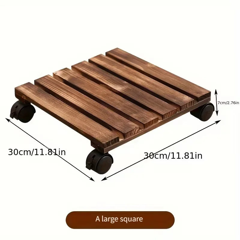 Rolling Plant Stand with Wheels – Heavy Duty Metal Pot Holder Rolling Plant Stand SPOT 30cm square