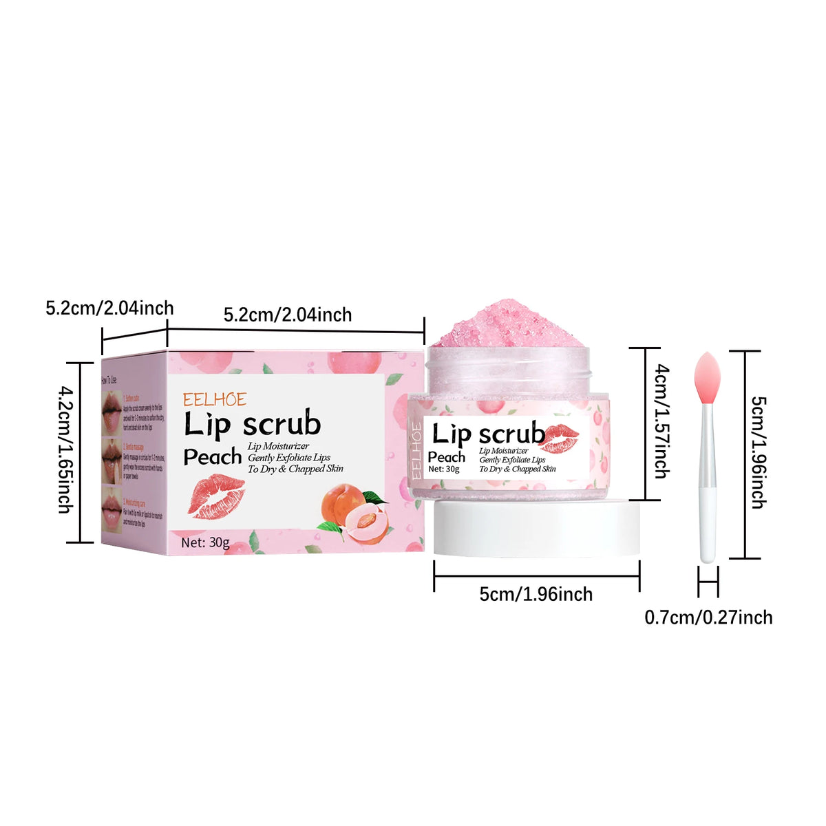 Eelhoe Peach Lip Scrub – Moisturizing & Smoothing, 30g Lip Scrub SPOT