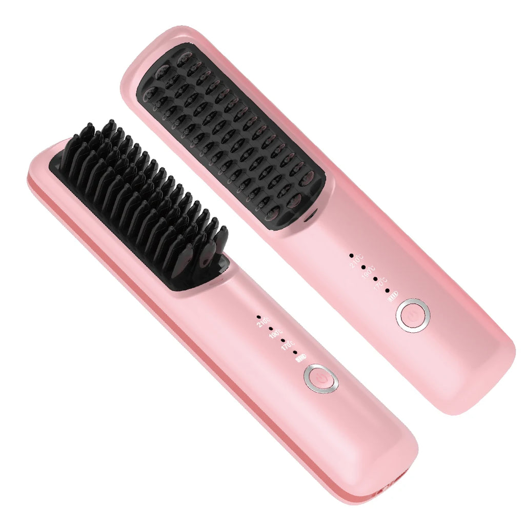 Cordless Rechargeable Hair Straightener Brush – 3 Heat Settings Hair Straightener Brush SPOT