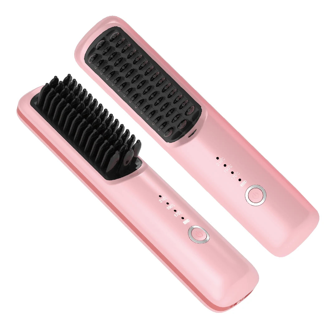 Cordless Rechargeable Hair Straightener Brush – 3 Heat Settings Hair Straightener Brush SPOT
