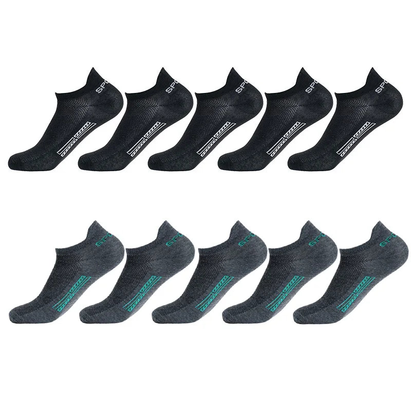10-Pack Men's Breathable Mesh Ankle Socks – Low Cut Athletic Men's Ankle Socks SPOT style 7 One Size