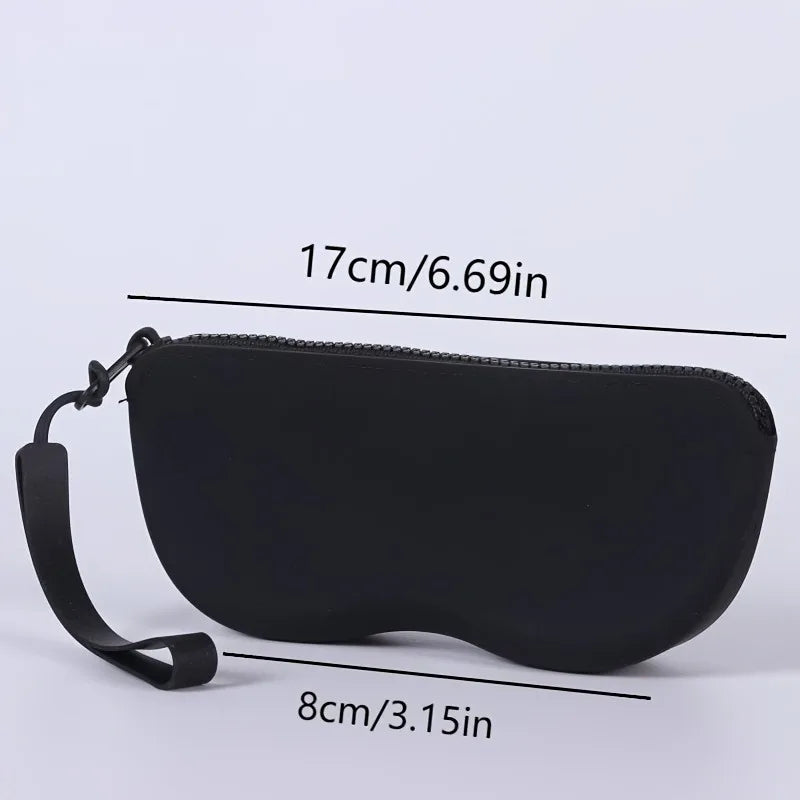 Silicone Zipper Eyeglass & Sunglasses Case – Multi-Color Eyeglass Case SPOT black