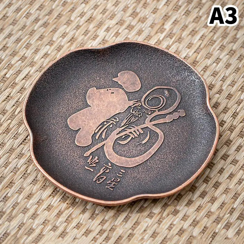 Antique Alloy Teacup Coaster – Zen Kung Fu Tea Ceremony Mat Tea Ceremony Coaster SPOT A3