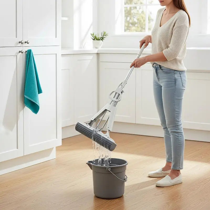 Hands-Free Squeeze Sponge Floor Mop – Wet & Dry Cleaning Sponge Floor Mop SPOT