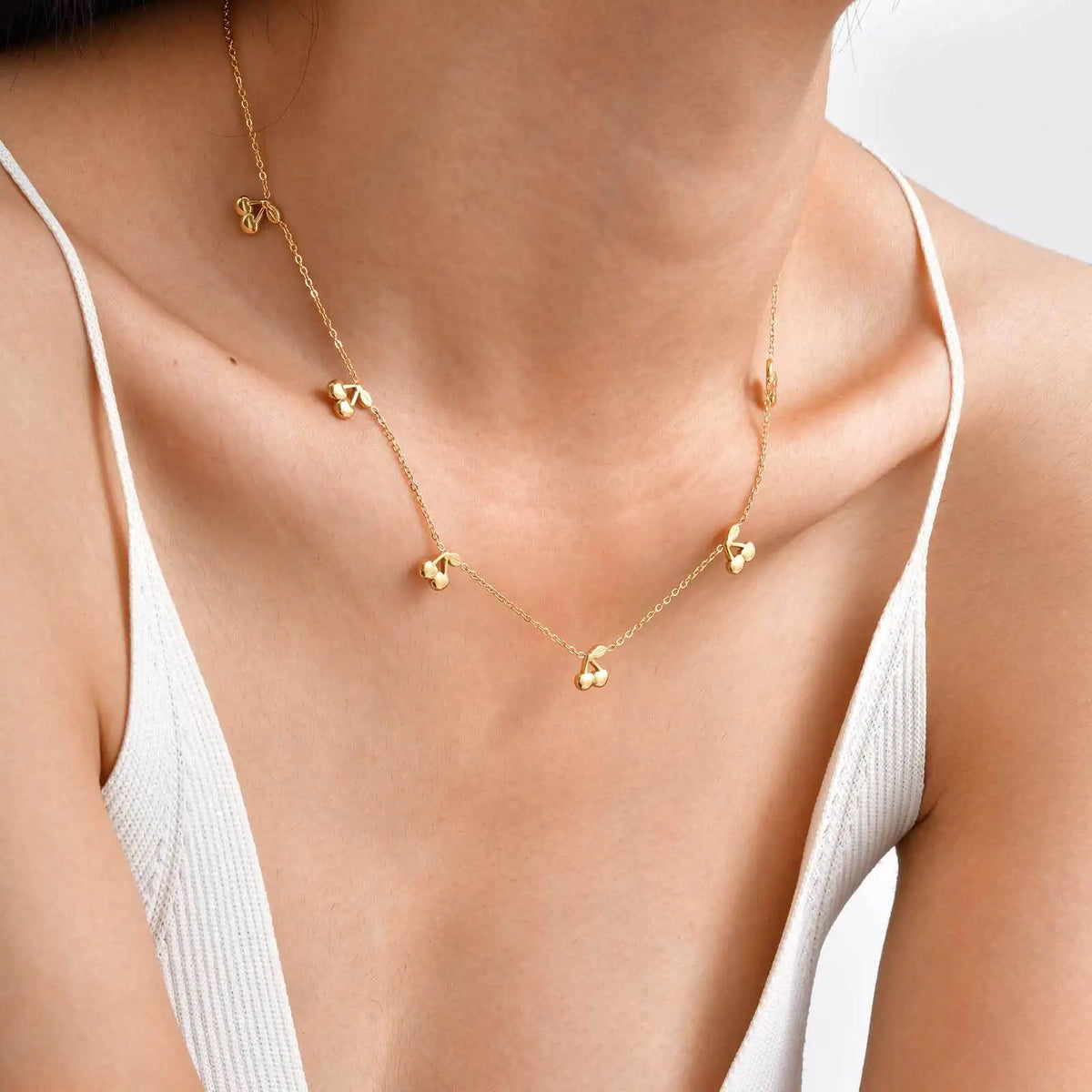 Cherry Pendant Necklace – 18K Gold Plated, Waterproof Gift Pendant Necklace SPOT