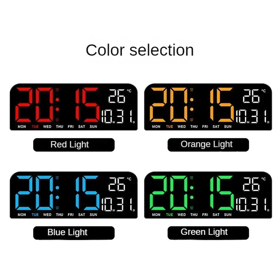 9" LED Digital Wall Clock – USB, Temp, Humidity & Auto Dimmer LED Wall Clock SPOT