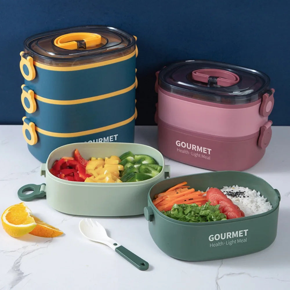 3-Tier Stackable Bento Lunch Box 2000ml – Leakproof & Portable Stackable Lunch Box SPOT