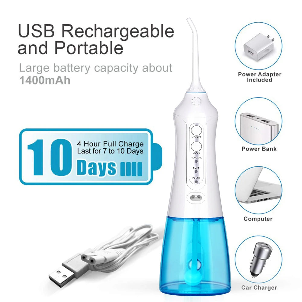 DUTRIEUX 300mL Rechargeable Oral Irrigator – IPX7 Waterproof Oral Irrigator SPOT