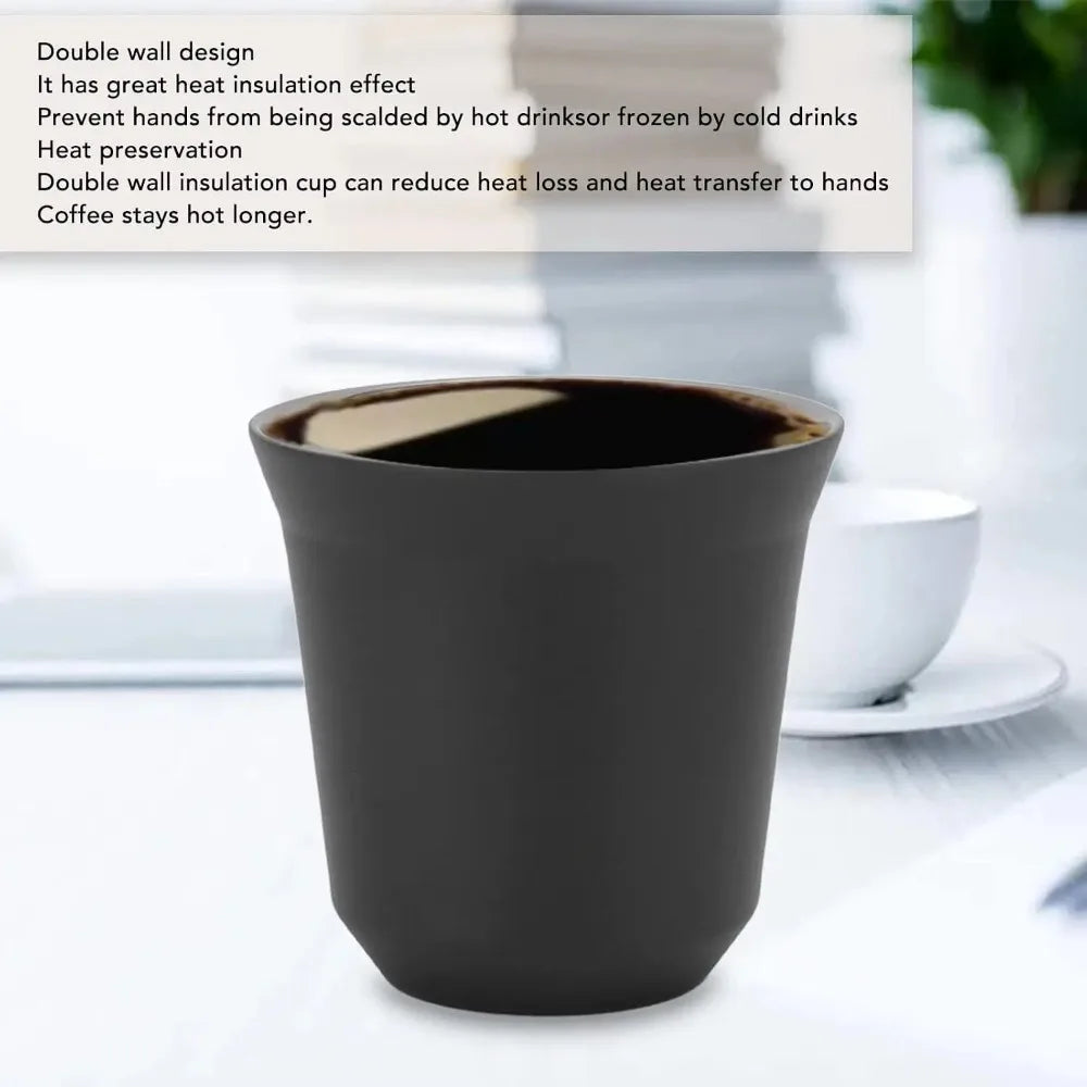 Double Wall Stainless Steel Espresso Mug – Matte Black Insulated Coffee Mug SPOT