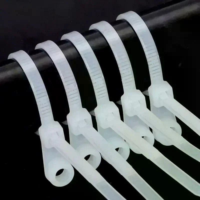 100-Pack Screw Hole Nylon Cable Ties – Self-Locking Cord Straps Nylon Cable Ties SPOT