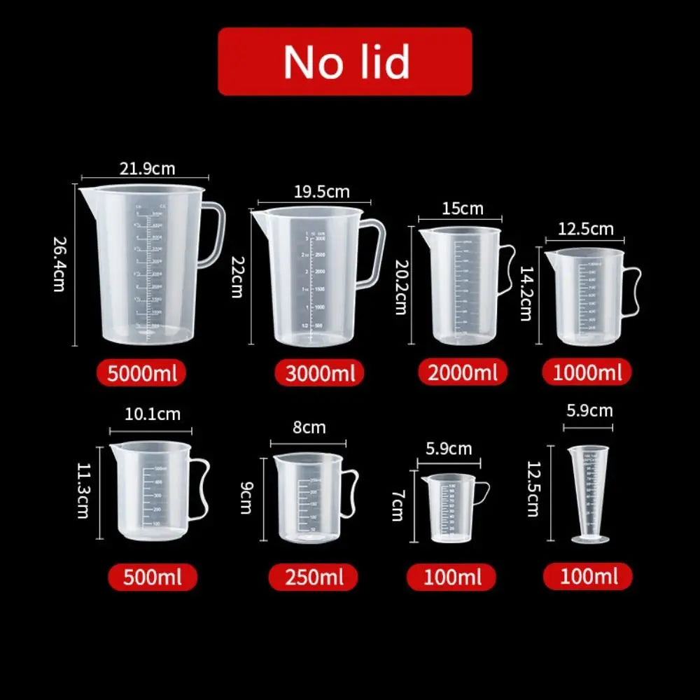 Large Plastic Graduated Measuring Cup with Lid – Clear Beaker Measuring Cup SPOT