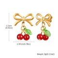 Cherry Zirconia Dangle Earrings – 14K Gold Plated & Hypoallergenic Dangle Drop Earrings SPOT ED-783G