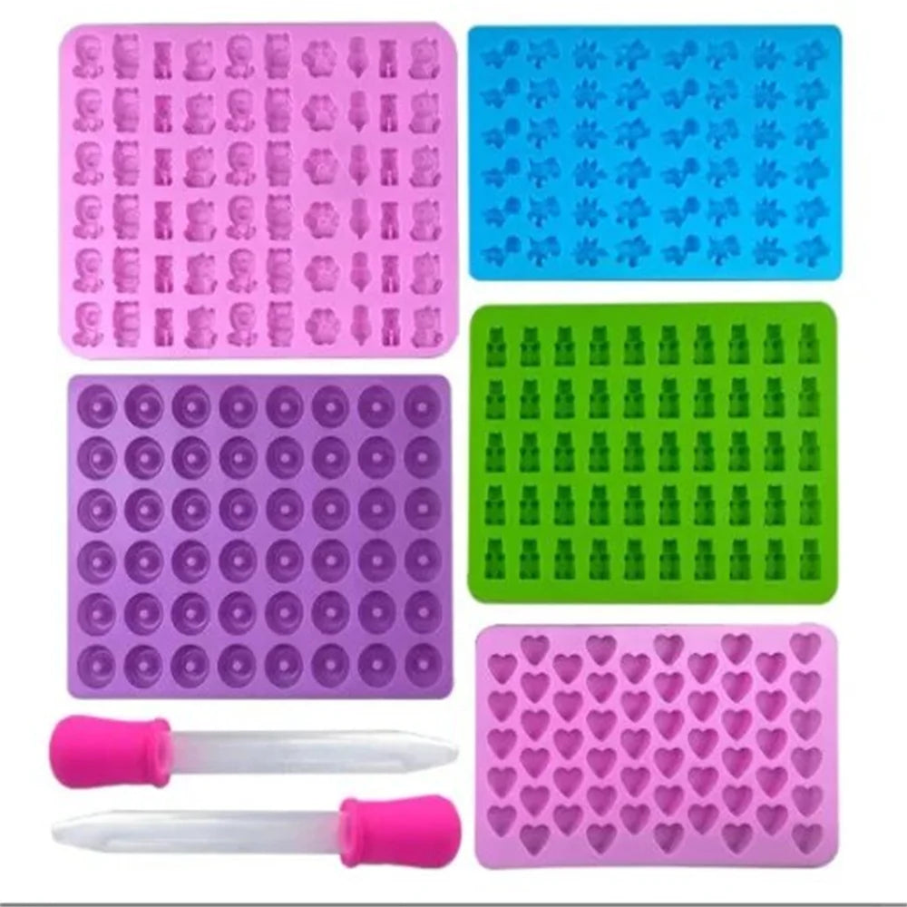 Silicone Mini Fudge & Chocolate Molds with Dropper | Non-Stick Silicone Baking Mold SPOT 7pcs