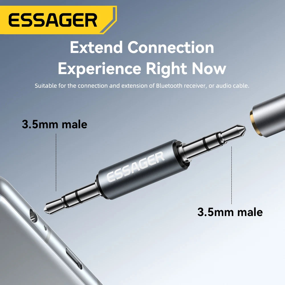 Essager 3.5mm Male to Male Stereo Audio Aux Adapter Audio Aux Adapter SPOT