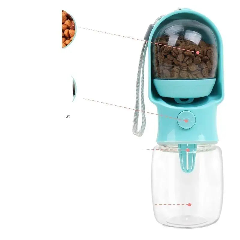 2-in-1 Portable Pet Water & Food Bottle – BPA-Free Dispenser Pet Travel Feeder SPOT