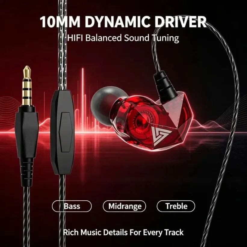 QKZ AK2 HIFI Wired Earbuds – 10mm Bass Driver & Mic Wired In-Ear Earphones SPOT