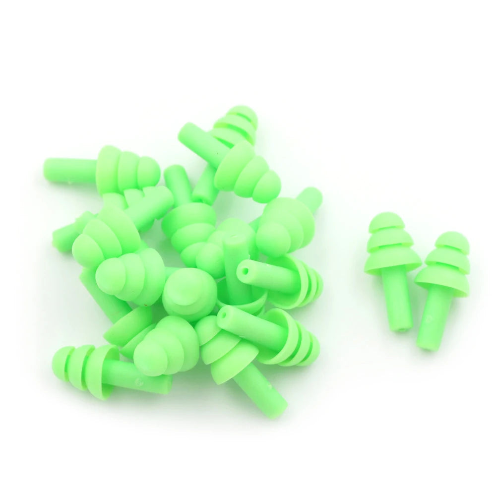 20-Pack Silicone Earplugs – Noise Blocking for Sleep & Study Silicone Earplugs SPOT 0 Green