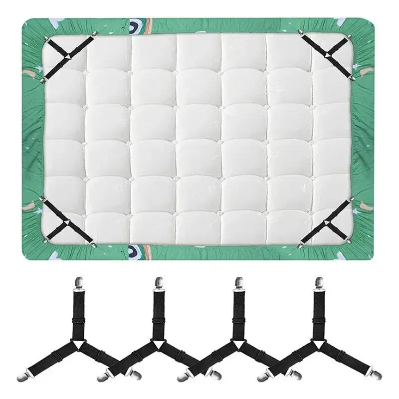 4-Pack Adjustable Triangle Bed Sheet Clips & Sheet Holders Bed Sheet Clips SPOT