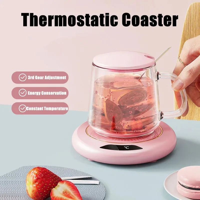 USB Heated Mug Coaster – 3-Speed Temp Control 55–75°C USB Mug Warmer SPOT