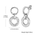 Hammered Double Circle Dangle Earrings – 18K Gold Plated Steel Dangle Earrings SPOT Steel Color