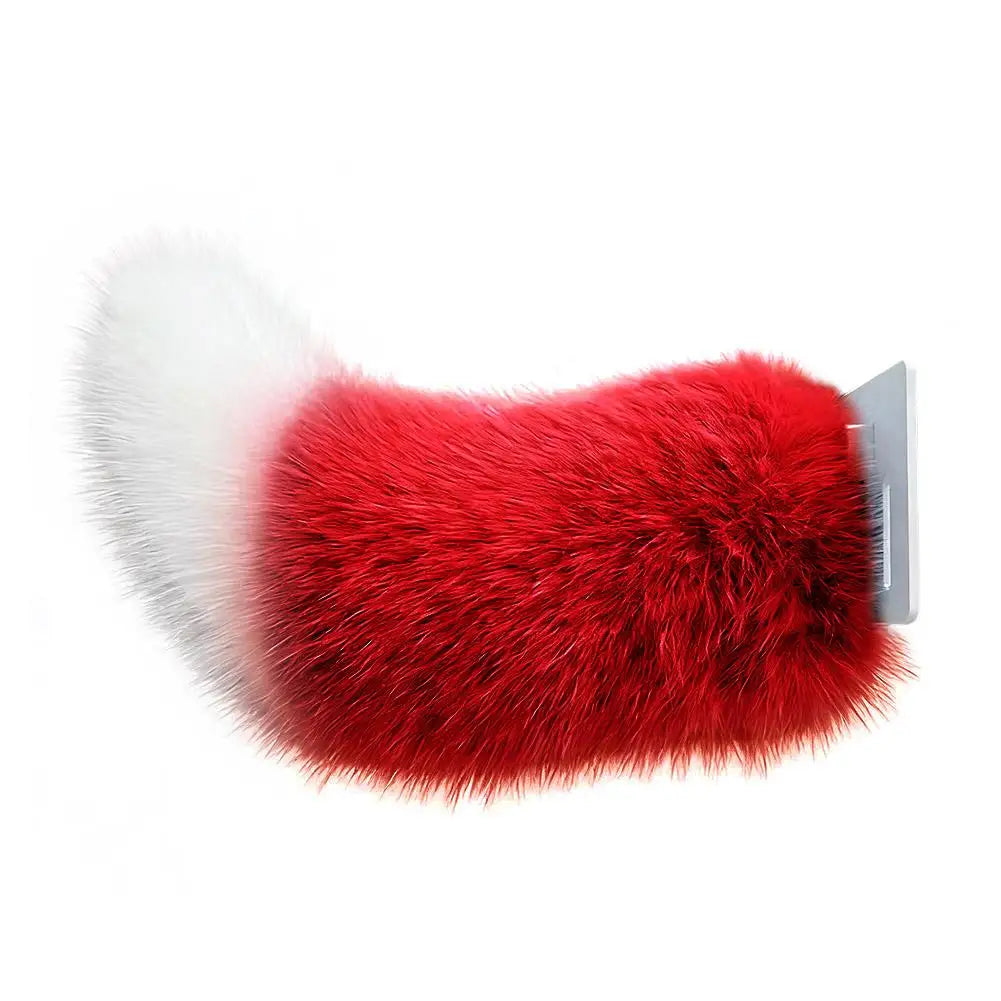 Remote Control Electric Moving Car Tail – Faux Fur Decoration Car Decoration Accessory SPOT Red