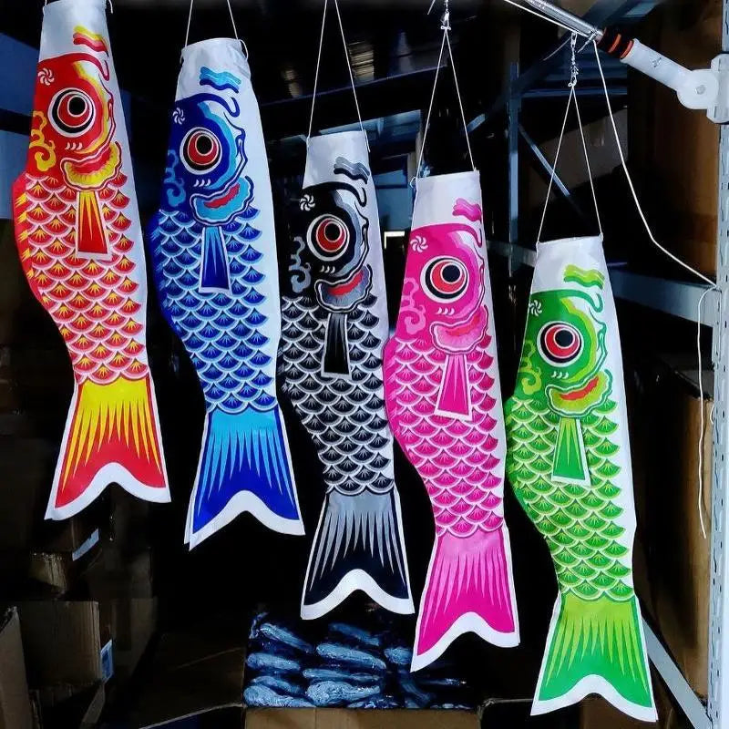 Japanese Koinobori Carp Windsock – Satin Festival Decor Flag Festival Yard Decor SPOT