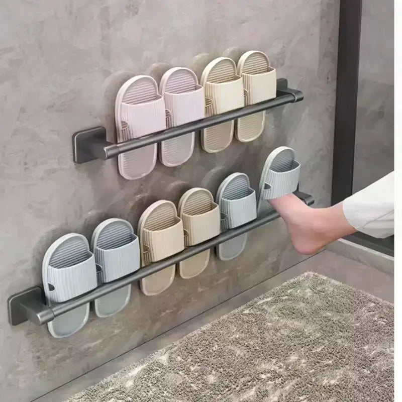 Two-Layer Punch-Free Wall-Mounted Towel Rack & Bathroom Shelf Wall Towel Rack SPOT